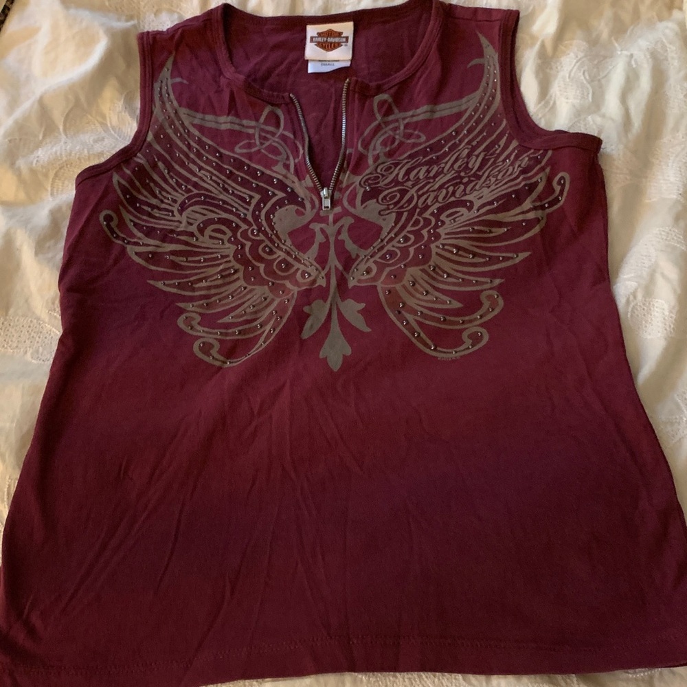 Harley-Davidson Women's Maroon Winged Tank Top